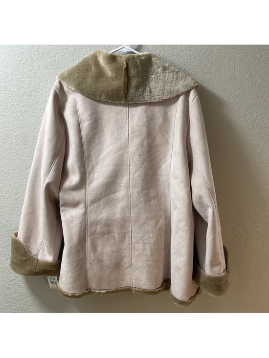 Calvin Klein Jackets & Blazers - Calvin Klein Faux Suede Shearling Coat XL NWT Beige Plush Lined Jacket